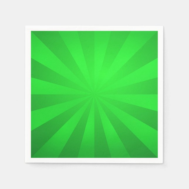 Green Retro Sunburst Serviette (Vorderseite)
