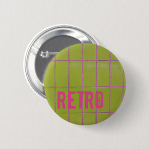 Green Retro Tile 80er 70er 60er Vintager Hintergru Button