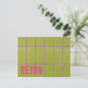 Green Retro Tile 80er 70er 60er Vintager Hintergru Feiertagspostkarte