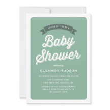 Green Retro Typografie Script Classic Baby Shower