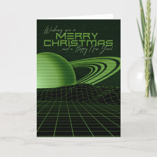 Green Retrowave Weihnachtskarte Feiertagskarte