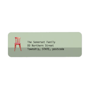 Green Return-Address-Label für den roten Stuhl