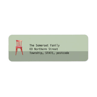 Green Return-Address-Label für den roten Stuhl