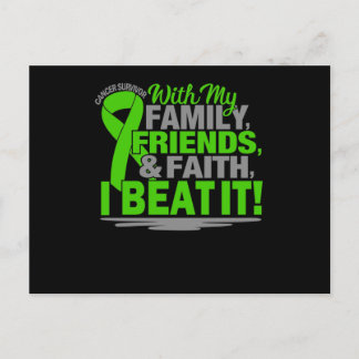 Green Ribbon Cancer Survivor Friends Family Faith Einladungspostkarte