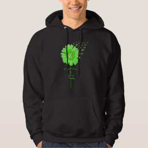 Green Ribbon Daisy Faith Mental Health Awareness M Hoodie