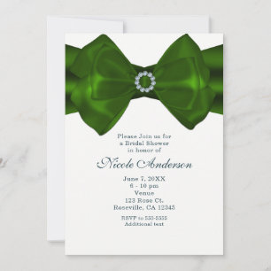 Green Ribbon & Diamonds Elegantes Glam Einladungen