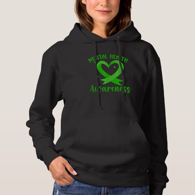 Green Ribbon Mental Health Awareness Hoodie (Vorderseite)