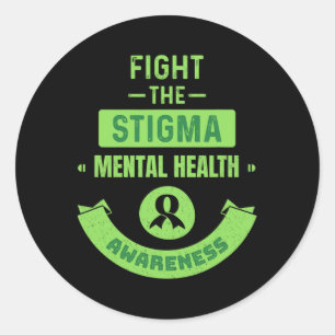 Green Ribbon Mental Health Awareness Mental Health Runder Aufkleber