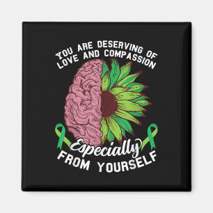 Green Ribbon Mental Health Awareness Sonnenblumen Magnet