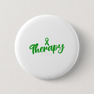 Green Ribbon Mental Health Awareness Therapy is Co Button