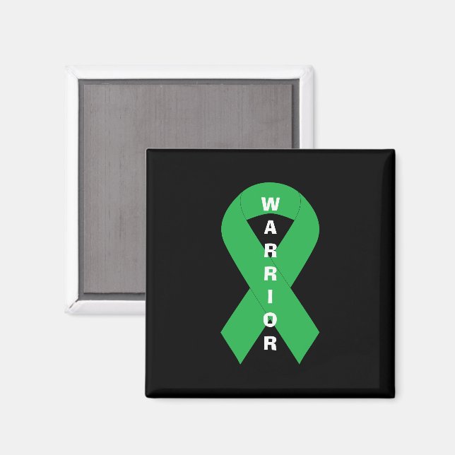 Green Ribbon Mental Health Awareness Warrior Magnet (Vorderseite/Rückseite)