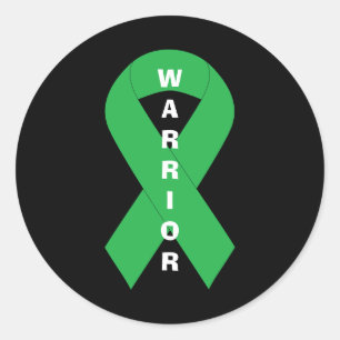 Green Ribbon Mental Health Awareness Warrior Runder Aufkleber