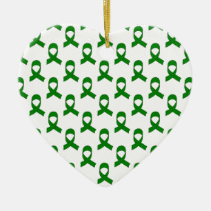 Green Ribbon-Muster Keramikornament