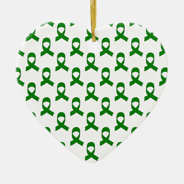 Green Ribbon-Muster Keramikornament (Vorne)