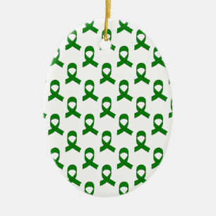 Green Ribbon-Muster Keramikornament