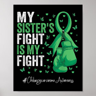 Green Ribbon Schwester Cholangiocarcinoma Bewussts Poster