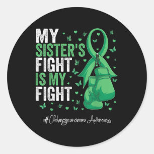 Green Ribbon Schwester Cholangiocarcinoma Bewussts Runder Aufkleber