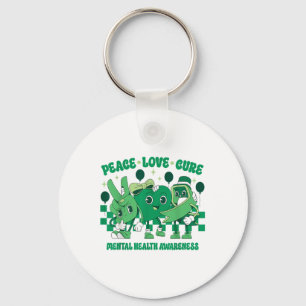Green Ribbon Survivor Groovy Mental Health Awarene Schlüsselanhänger