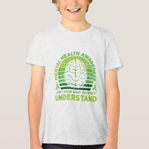 Green Ribbon Warrior & amp; Unterstützer - Mental Tri-Blend Shirt