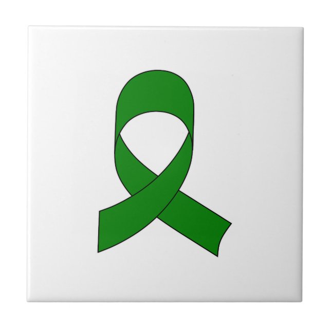 Green Ribbon Zeichnend Fliese (Vorderseite)