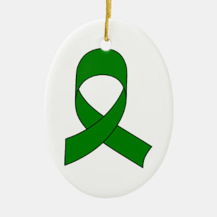 Green Ribbon Zeichnend Keramik Ornament