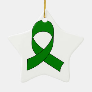 Green Ribbon Zeichnend Keramik Ornament