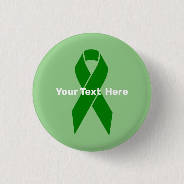 Green Ribbon zur Sensibilisierung für psychische G Button (Vorderseite)