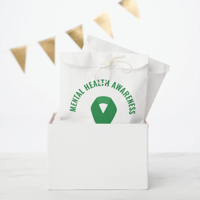 Green Ribbon zur Sensibilisierung für psychische G Geschenktütchen (Party)