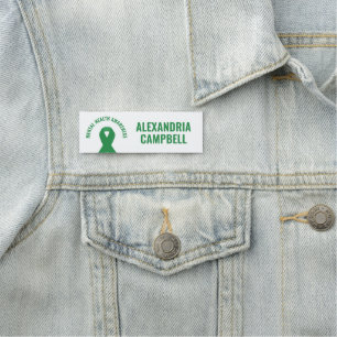 Green Ribbon zur Sensibilisierung für psychische G Namensschild