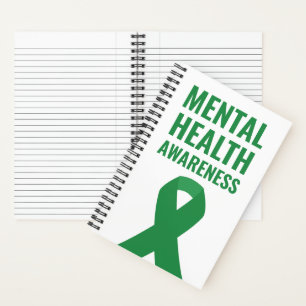 Green Ribbon zur Sensibilisierung für psychische G Notizbuch