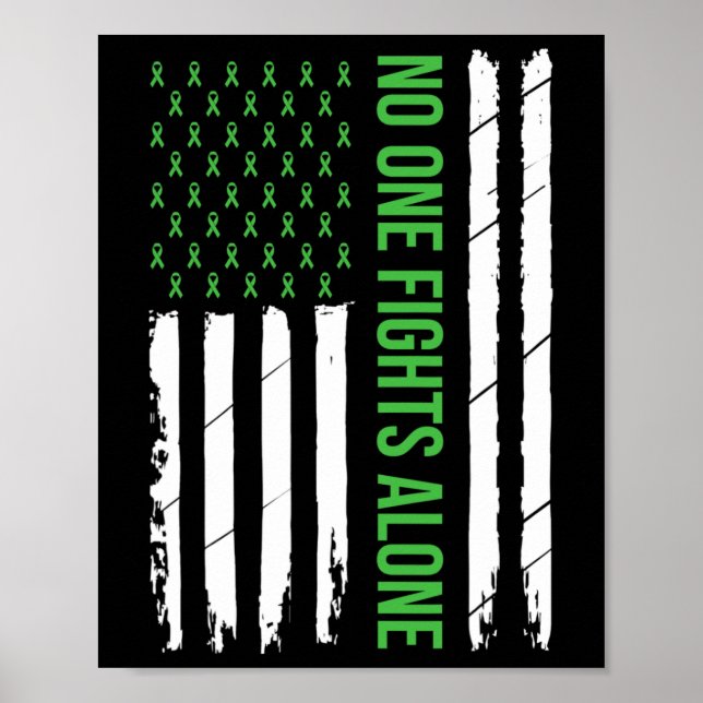 Green Ribbon zur Sensibilisierung für psychische G Poster (Vorne)