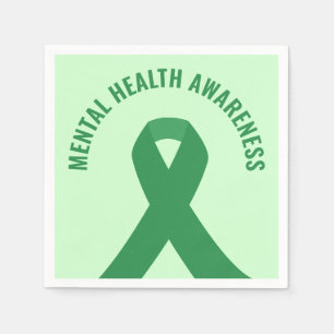 Green Ribbon zur Sensibilisierung für psychische G Serviette