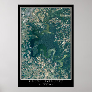 Green River Lake Kentucky Satellite Poster Karte