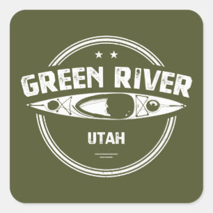 Green River Utah Kayaking Quadratischer Aufkleber