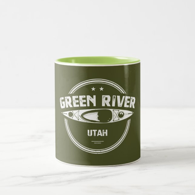 Green River Utah Kayaking Zweifarbige Tasse (Mittel)