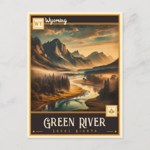 Green River, Wyoming Vintage Postkarte