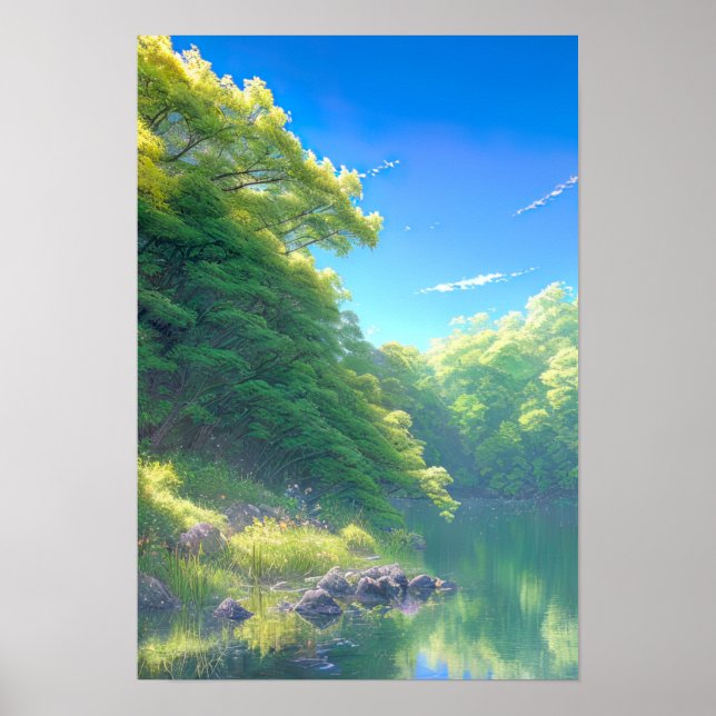 Green Riverbank Poster (Vorne)
