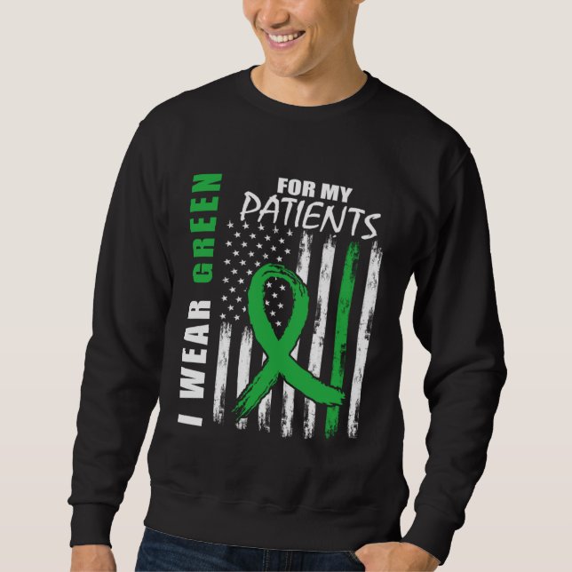 Green RN Nurses Kidney Disease Awareness US Flag N Sweatshirt (Vorderseite)