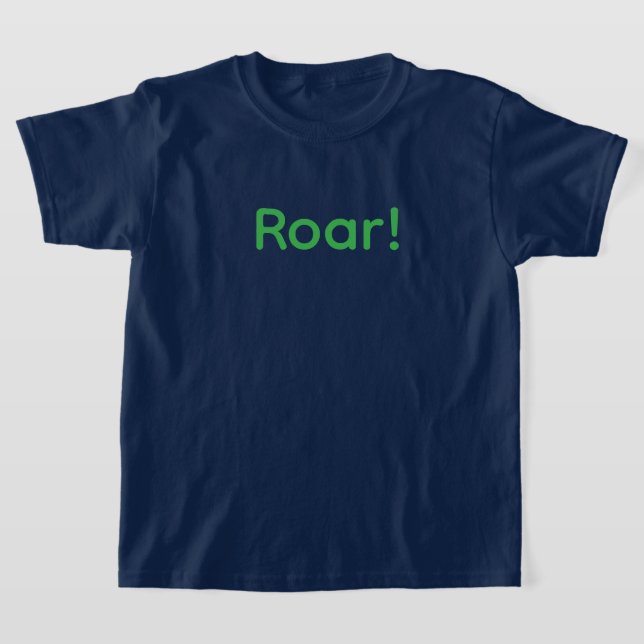 Green "ROAR!" Typography T-Shirt for Kids Fun Wild (Ablage )