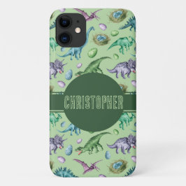 Green Roaring Jurassic Dinosaur mit Namen Case-Mate iPhone Hülle