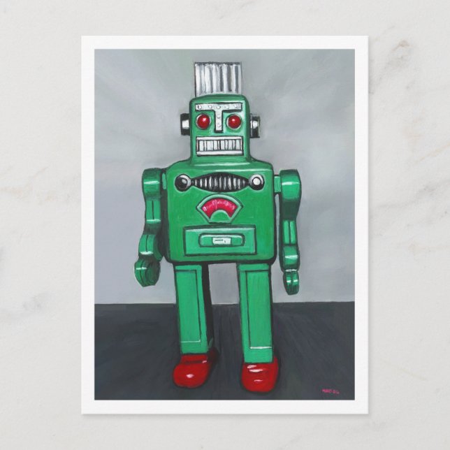 Green Robot Postkarte (Vorderseite)