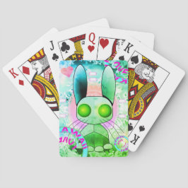 Green Roboter Hase Kawaii Spielkarten