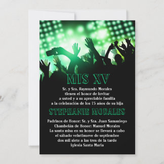 Green Rock Star Quinceanera Einladung zum Geburtst