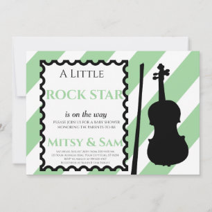 Green Rock Star Rock a Bye Baby Shower Einladung