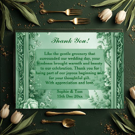 Green Rococo Garden Grand Baroque Opulence Wedding Dankeskarte