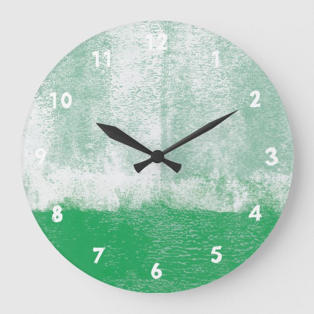 Green rolled paint clock große wanduhr (Vorderseite)