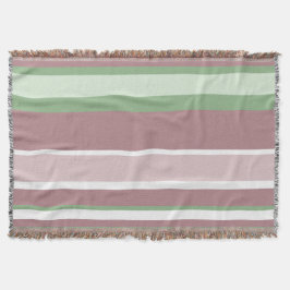 Green, Rose and Pink Stripes Decke