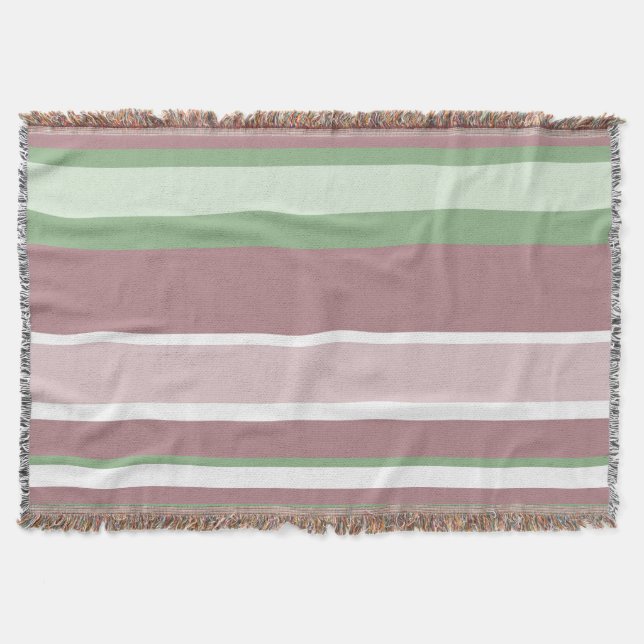 Green, Rose and Pink Stripes Decke (Vorderseite)