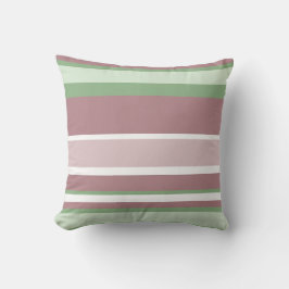 Green, Rose and Pink Stripes Kissen
