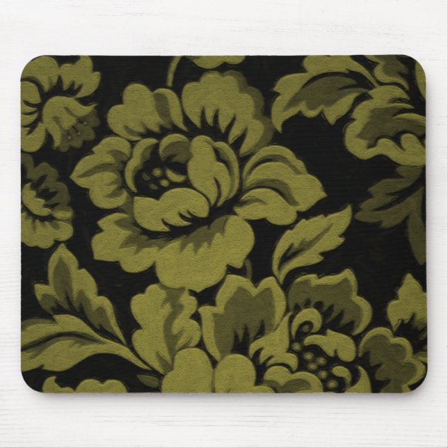Green Rosen Damask Mousepad (Vorne)